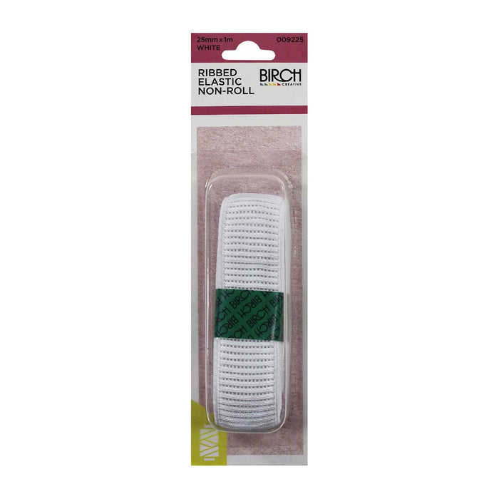 Elastic Ribbed 25mm White
