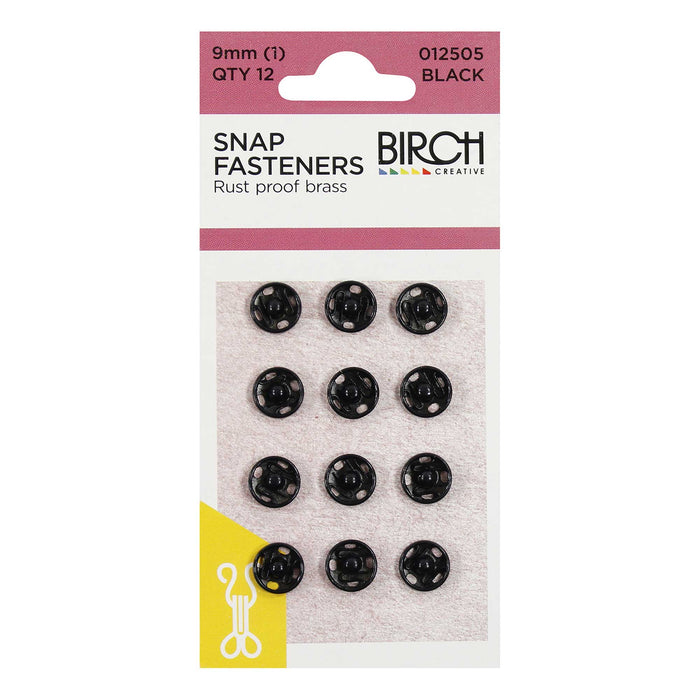 Press Studs 9mm Black
