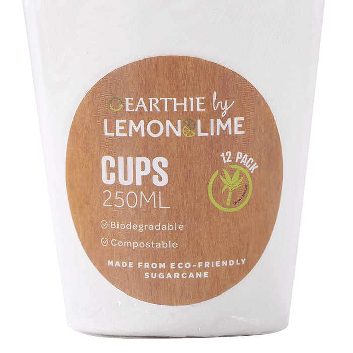 Disposable Sugarcane Cup 250ml 12pk
