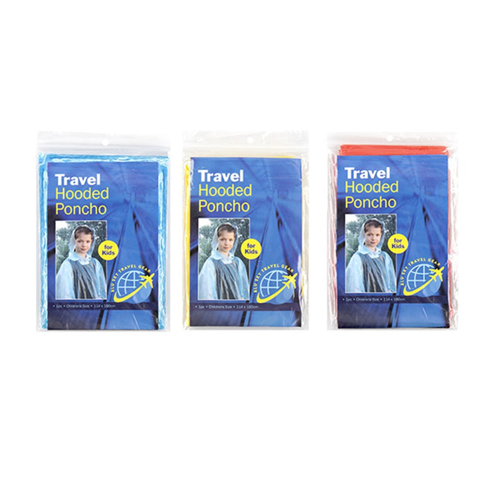Kids Poncho Hooded Coloured