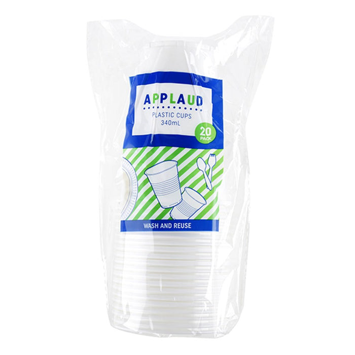 Plastic Cups 340ml 20pk