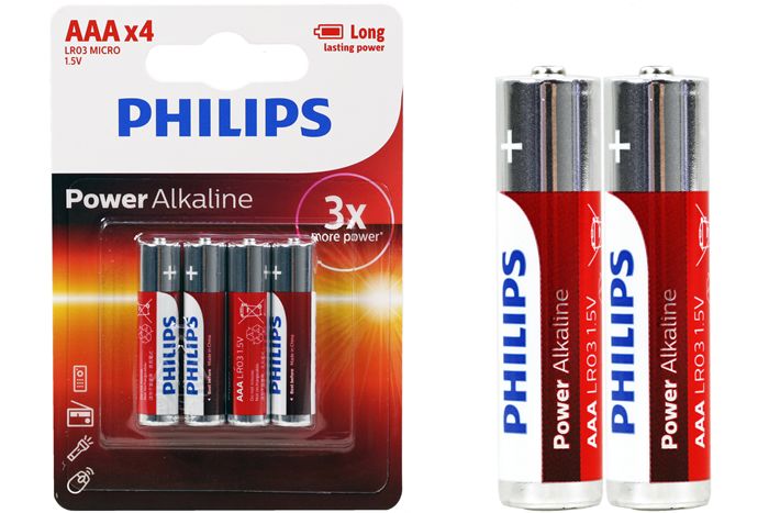 Philips Battery Alkaline AAA 4pk