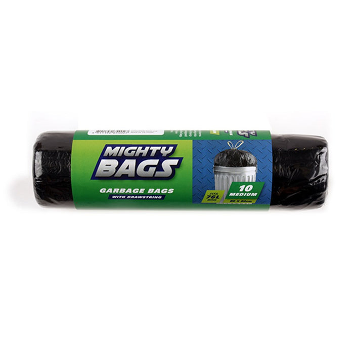 Garbage Bags Black 76L 10pk