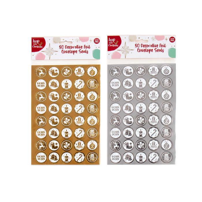 Christmas Envelope Seals 80pk