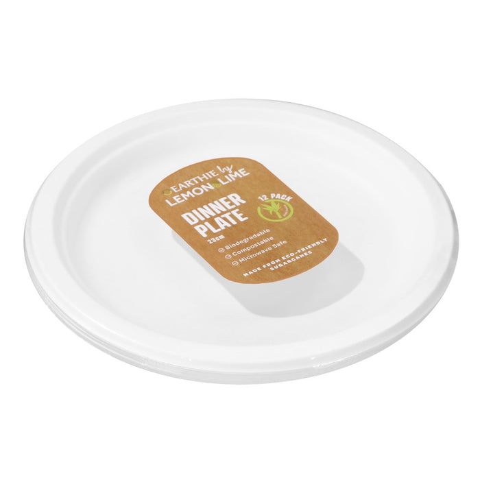 Disposable Sugarcane Dinner Plate 12pk