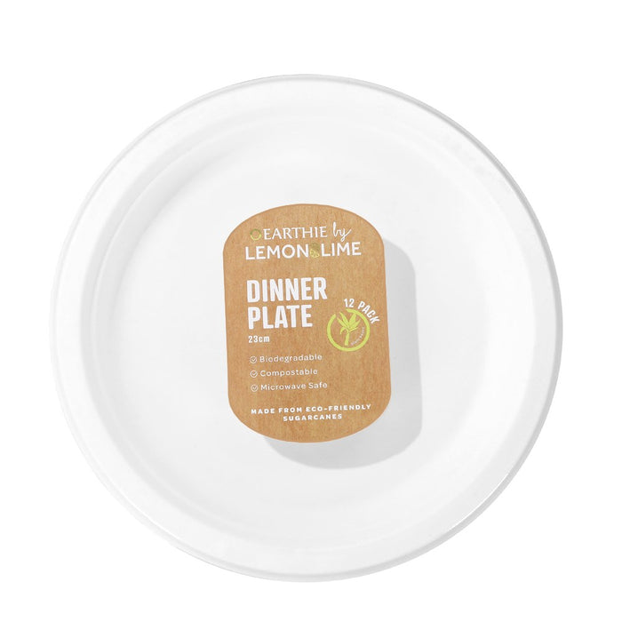 Disposable Sugarcane Dinner Plate 12pk