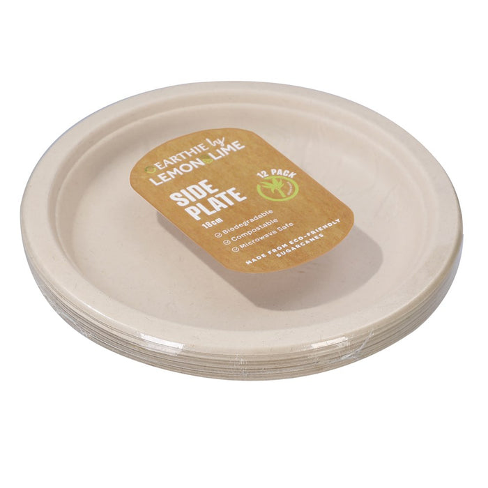Disposable Sugarcane Side Plate 12pk