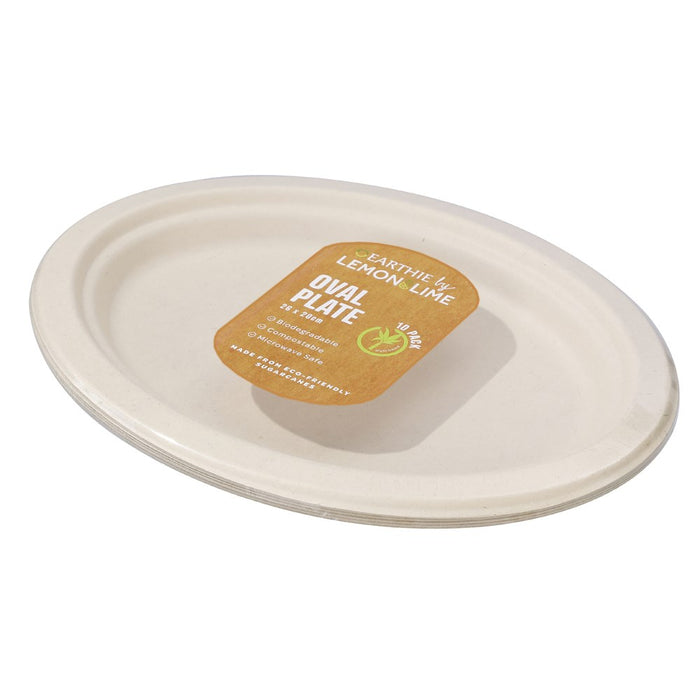 Disposable Sugarcane Oval Plate 10pk