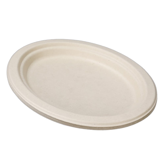 Disposable Sugarcane Oval Plate 10pk