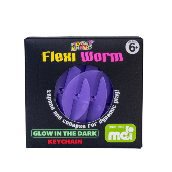 Flexi Worm Keychain Glow in the Dark