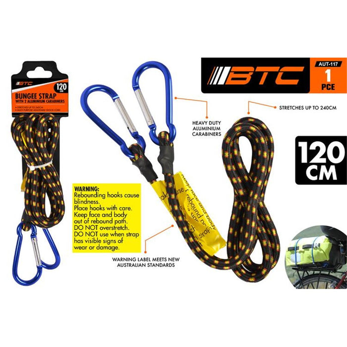 Bungee Cord with Carabiner 120cm