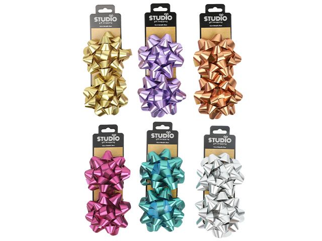 Star Bow Metallic 10cm 2pk