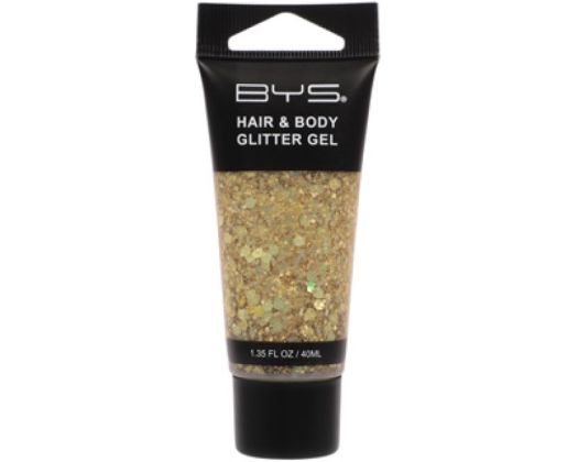 BYS Glam Glitter Hair & Body Gel Gold