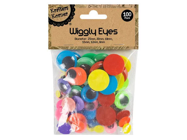Wiggly Eyes Neon 100pk