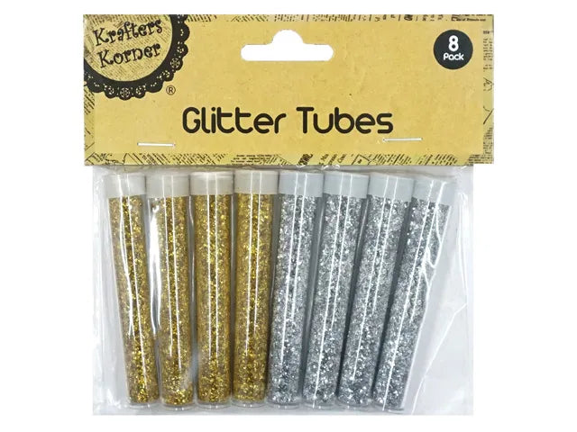 Glitter Tubes Gold & Silver 8pk