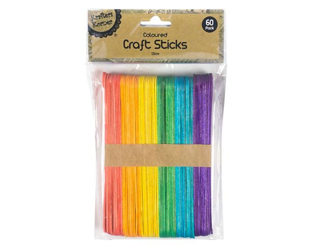 Craft Sticks Jumbo Coloured 60pk