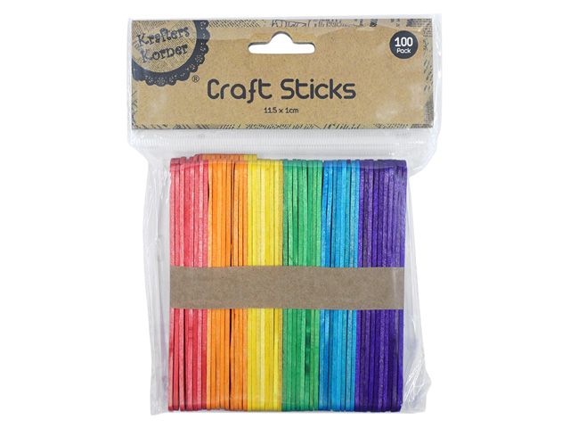Craft Sticks Coloured 100pk