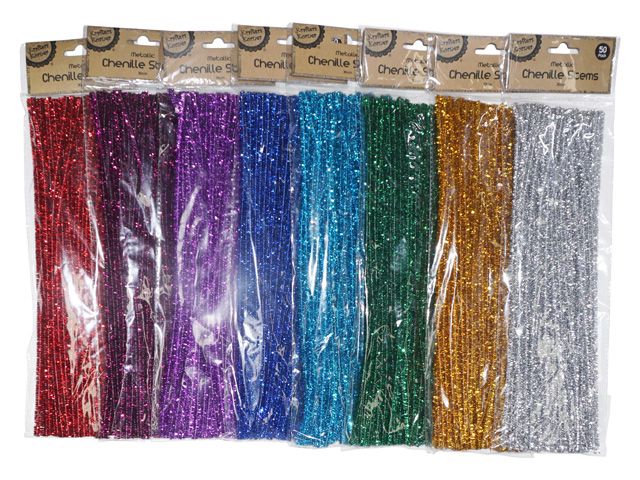 Chenille Stem Metallic 50pk