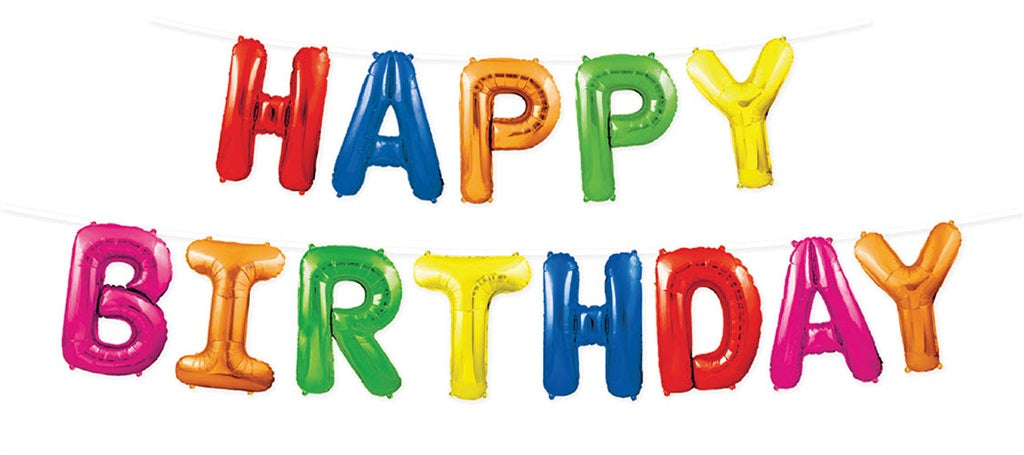 Balloon Banner Foil Birthday Brights