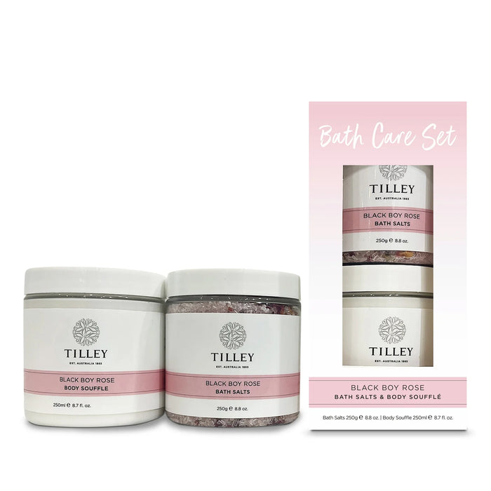 Tilley Bath Care Set Salts & Souffle Black Boy Rose