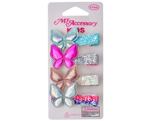 Duck Clip Butterfly 4pk