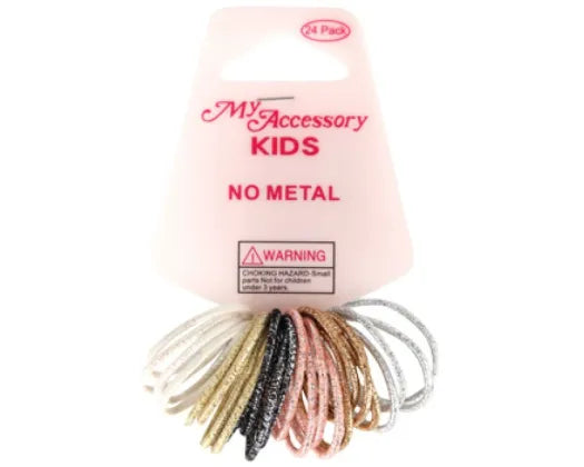 Hair Ring Kids 24pk No Metal