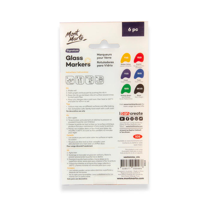 Mont Marte Glass Markers 6pc
