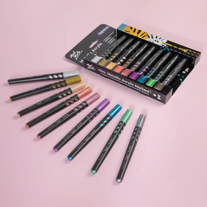 Mont Marte Metallic Acrylic Markers 9pc