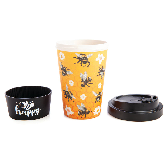 Eco Bamboo Cup-To-Go Bee Happy