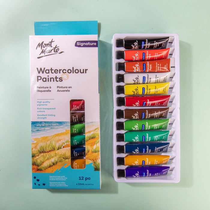 Mont Marte Watercolour Paint Set 12ml 12pk