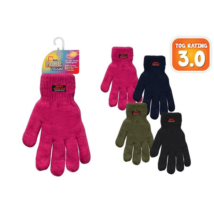 Kids Heat Insulated Gloves Solid Colours