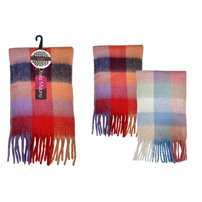 Ladies Scarf Plaid Plush