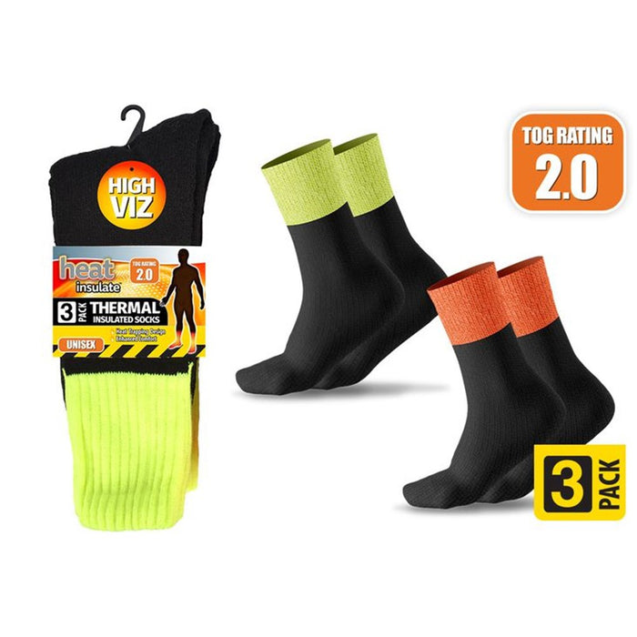 Work Socks Hi Vis 3pk