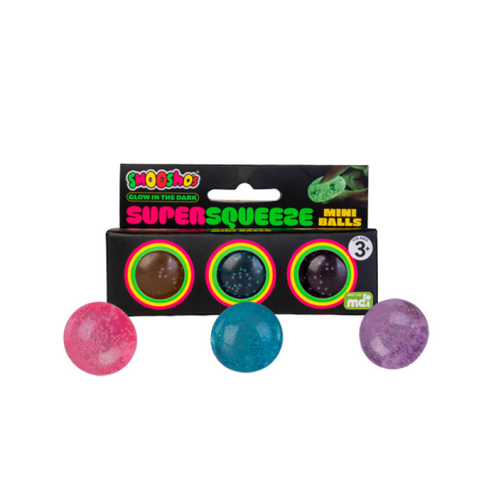Smooshos Glow in the Dark Mini Ball 3pk