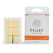 Tilley Sandalwood & Bergamot Soy Wax Melts (FG0860), 6 x 10g square melts next to white packaging. Australian-made home fragrance.