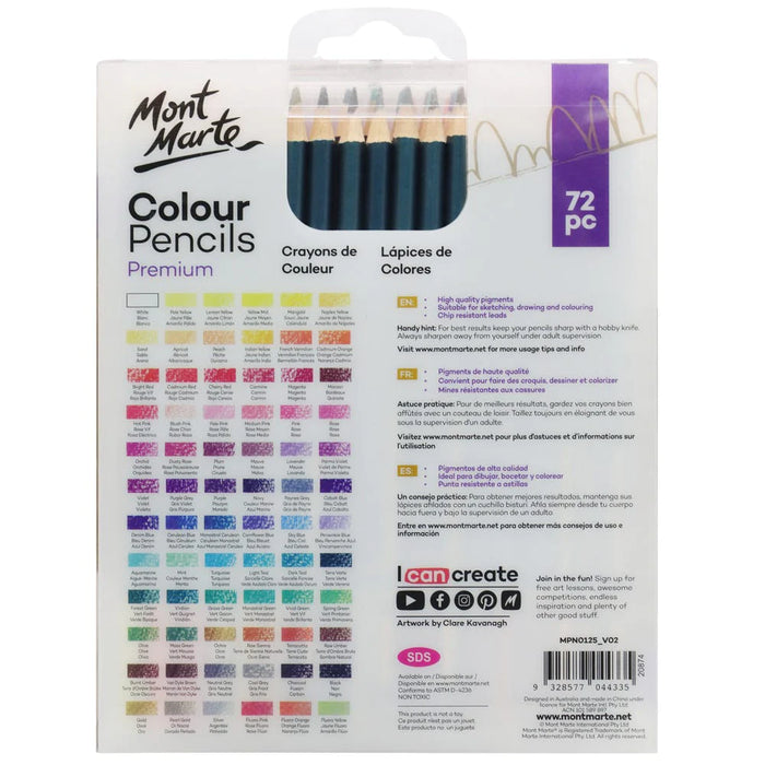 Mont Marte Colour Pencils 72pc