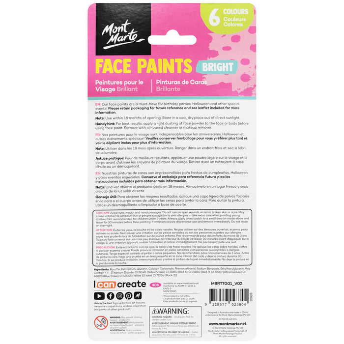 Mont Marte Face Paint Set Bright