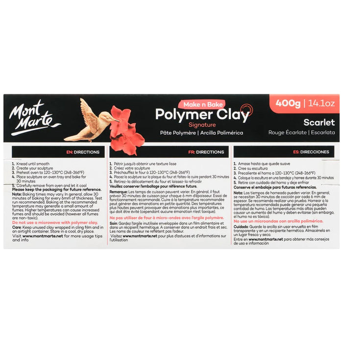 Mont Marte Polymer Clay Scarlet 400g