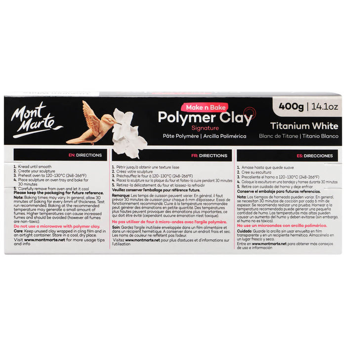 Mont Marte Polymer Clay Tit White 400g