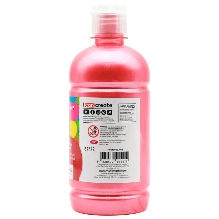 Mont Marte Poster Paint 500ml Metallic Coral