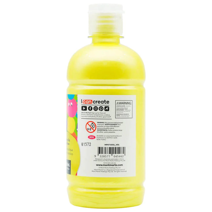 Mont Marte Poster Paint 500ml Metallic Yellow