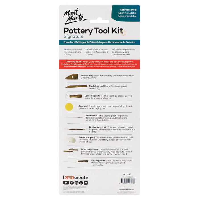 Mont Marte Pottery Tool Kit 10pc