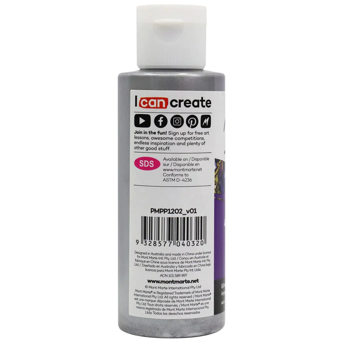 Mont Marte Pouring Acrylic 120ml Silver