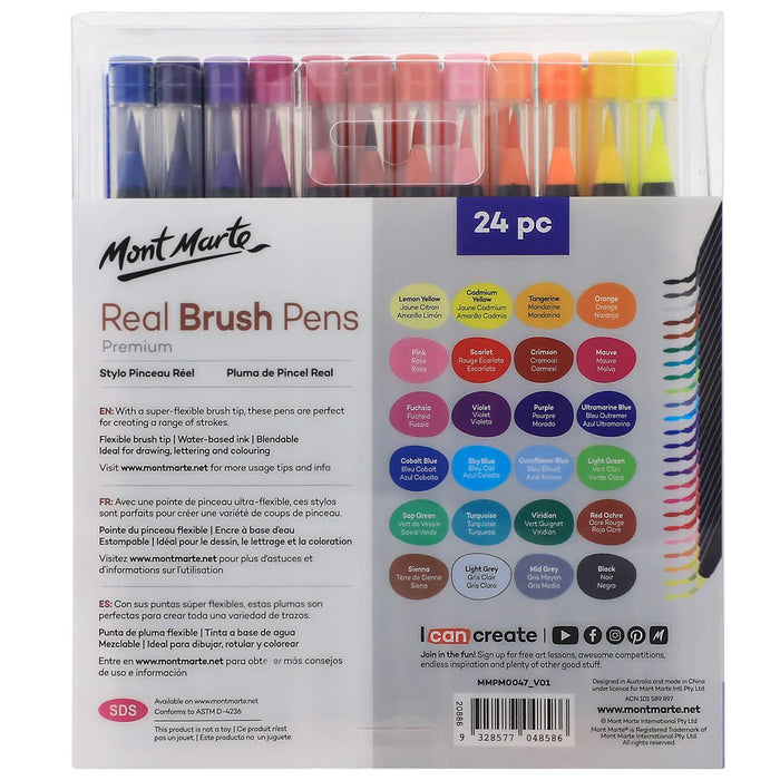 Mont Marte Real Brush Pens 24pc