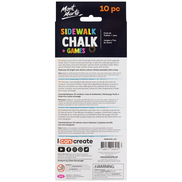 Mont Marte Sidewalk Chalk 10pc