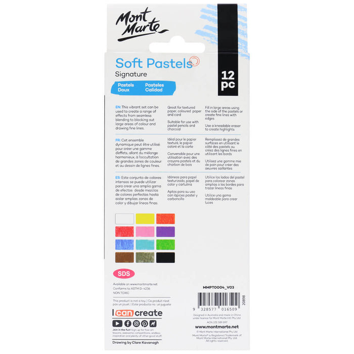Mont Marte Soft Pastels 12pc