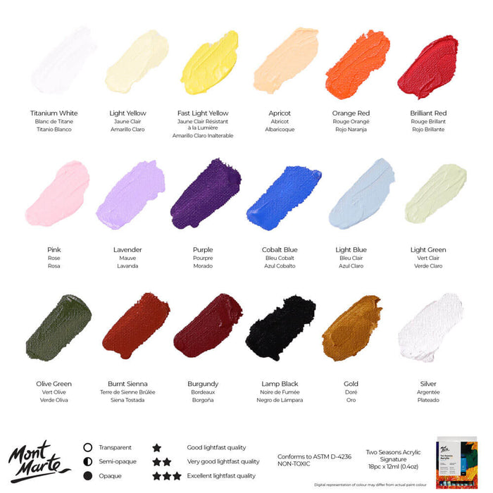 Mont Marte Two Seasons Acrylic 18pc