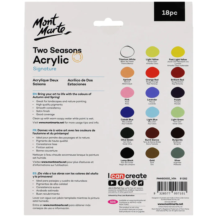 Mont Marte Two Seasons Acrylic 18pc