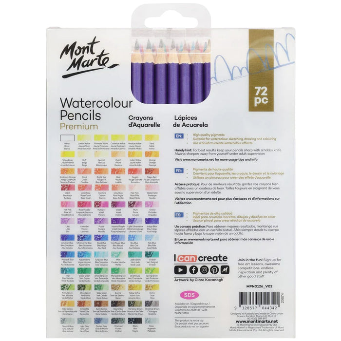 Mont Marte Watercolour Pencils 72pc