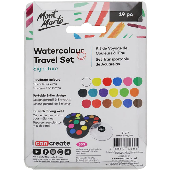 Mont Marte Watercolour Travel 19pc